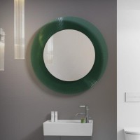 Зеркало круглое Laufen Kartell by Laufen 80 изумрудное, с подсветкой