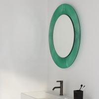 Зеркало круглое Laufen Kartell by Laufen 80 изумрудное, с подсветкой