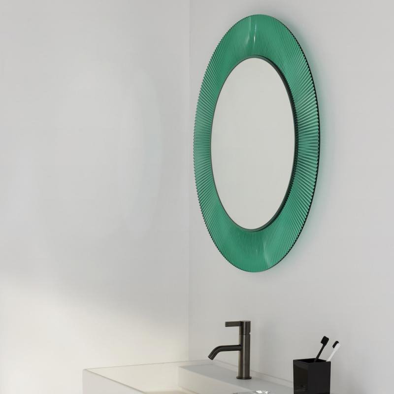 Зеркало круглое Laufen Kartell by Laufen 80 изумрудное, с подсветкой