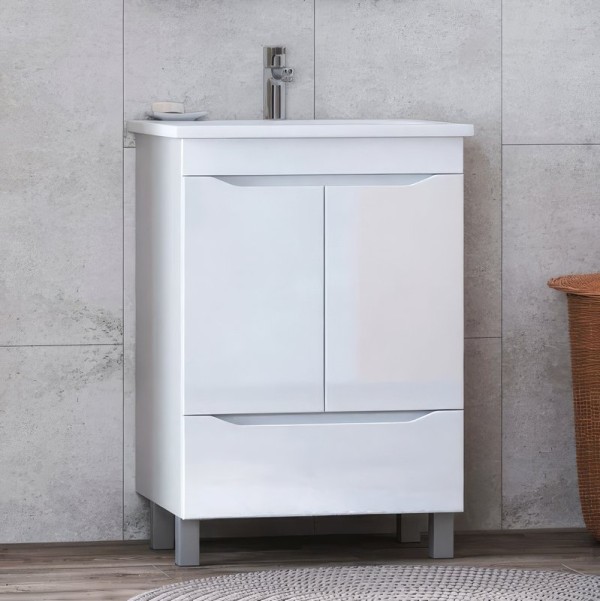 Тумба с раковиной Vigo Grani 75 напольная, 2 дверцы, 1 ящик, белая