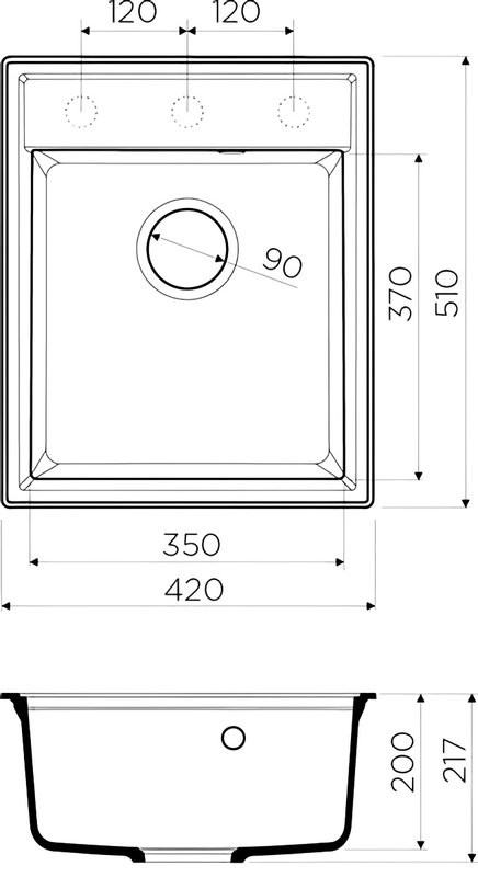 Комплект Мойка Omoikiri Daisen 42-GR leningrad grey + Измельчитель Nagare 750
