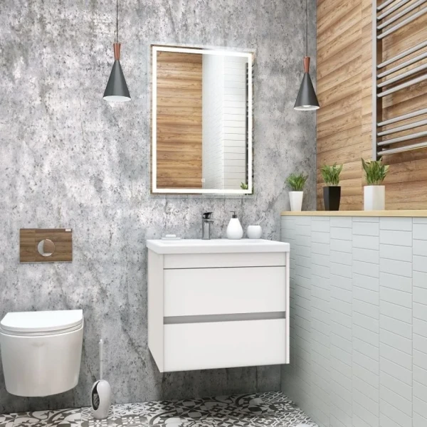 Мебель для ванной комнаты Art&Max Family 60, подвесная, Bianco Lucido