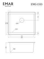 Мойка кухонная Emar Quartz EMQ-1555.P Алмаз Мойка кухонная Emar Quartz EMQ-1555.P Алмаз