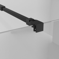 Душевая перегородка Niagara Nova NG-670-12ВLACK 120х195, профиль матовый черный, стекло прозрачное, с полкой