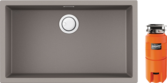 Комплект Мойка Omoikiri Yamakawa 75-U/I leningrad grey + Измельчитель Nagare slim 1250