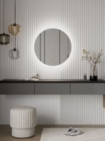 Зеркало круглое CONTINENT Led Ajour 70 см, сенсорное, с холодной подсветкой