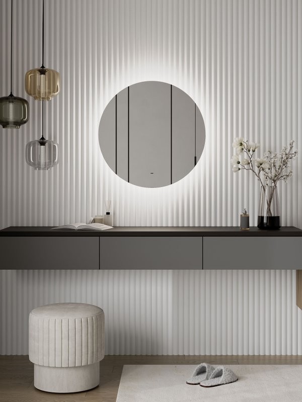 Зеркало круглое CONTINENT Led Ajour 70 см, сенсорное, с холодной подсветкой