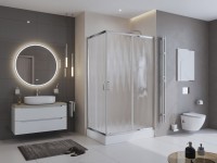 Душевой уголок BelBagno Uno UNO-195-AH-2-100/80-CH-CR стекло рифленое