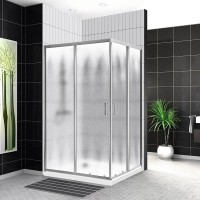 Душевой уголок BelBagno Uno UNO-195-AH-2-100/80-CH-CR стекло рифленое