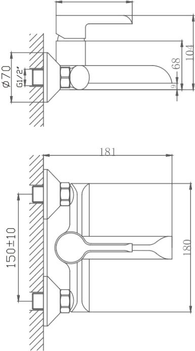 Смеситель для ванны с душем Haiba HB60805-7