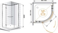 Душевой уголок Cezares Bergamo R1 100 Arco C Cr L IV
