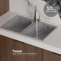 Мойка кухонная Domaci Палермо PR-770-003 серая Мойка кухонная Domaci Палермо PR-770-003 серая