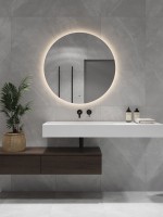Зеркало круглое CONTINENT Ledh Ajour 90 см, сенсорное, с нейтральной подсветкой