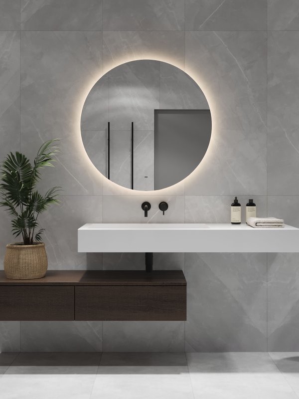 Зеркало круглое CONTINENT Ledh Ajour 90 см, сенсорное, с нейтральной подсветкой