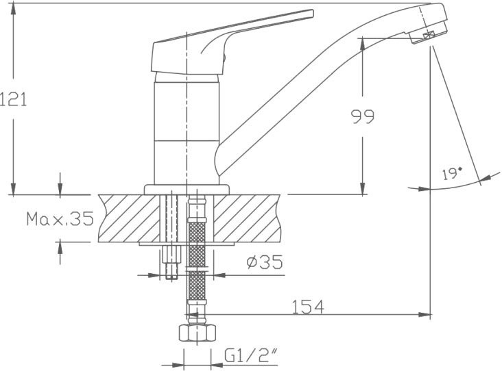 Смеситель для кухни Haiba HB16 HB4516