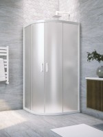 Душевой уголок Vegas Glass ZS Novo 90 01 10 профиль белый, стекло сатин