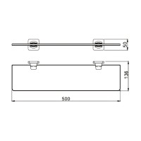 Полка Rose RG1519H 50 см, черный