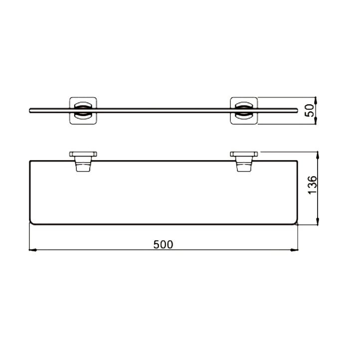 Полка Rose RG1519H 50 см, черный