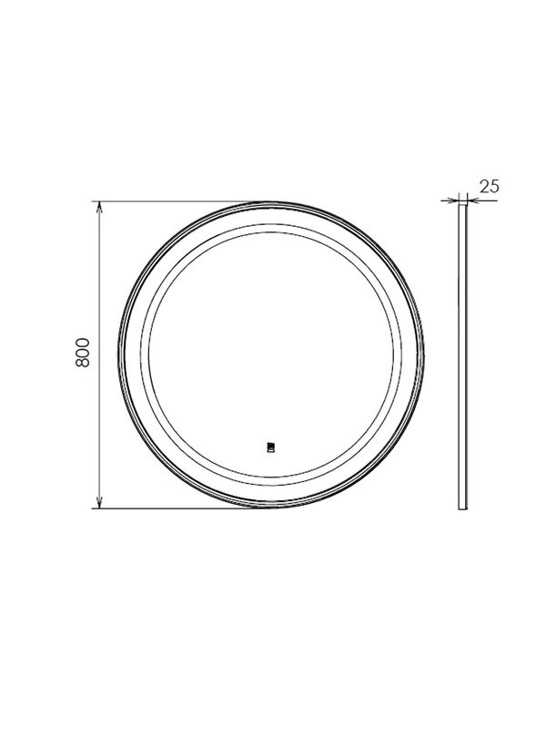 Зеркало круглое Comforty Ереван 80 сенсорное, с подсветкой, с антизапотеванием