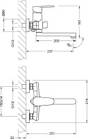 Смеситель для ванны с душем Lemark Point LM0317C