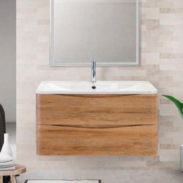 Тумба с раковиной BelBagno Acqua 100 подвесная, rovere rustico