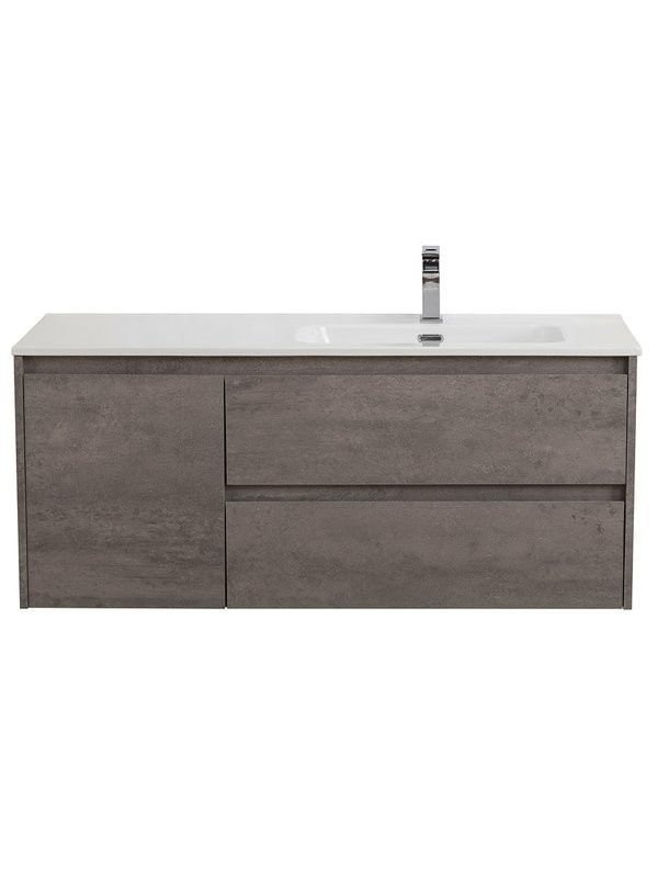 Тумба с раковиной BelBagno Kraft R, 100 2 ящика, дверца, cemento grigio