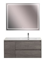 Тумба с раковиной BelBagno Kraft R, 100 2 ящика, дверца, cemento grigio