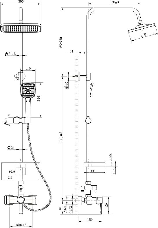 Душевая стойка Lemark Evitta LM0560C