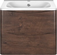 Мебель для ванной комнаты Vincea Paola 60 темный дуб, белая раковина