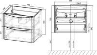 Мебель для ванной комнаты Vincea Paola 60 темный дуб, белая раковина
