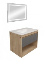 Тумба с раковиной Teymi Vitra 70 дуб, графит