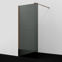 Душевая перегородка Wasserkraft Rur 30W 120 см, профиль розовое золото, стекло тонированное