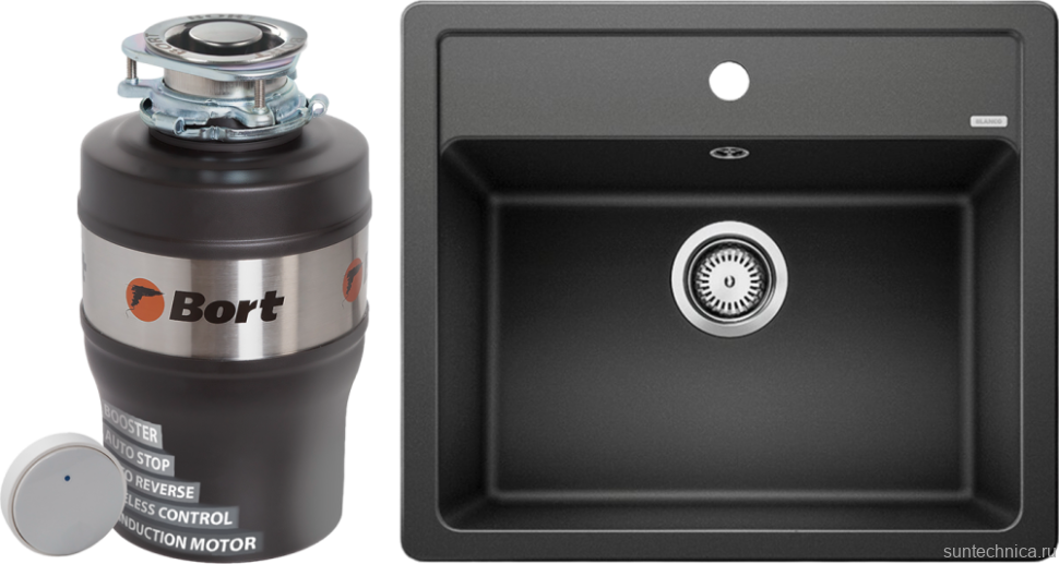 Комплект Мойка Blanco Legra 6 антрацит + Измельчитель Bort Alligator Mega