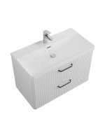 Тумба с раковиной BelBagno Due 80 ручки матовый темный никель, bianco lucido