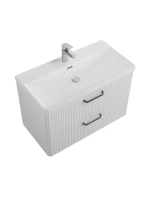 Тумба с раковиной BelBagno Due 80 ручки матовый темный никель, bianco lucido