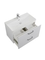 Тумба с раковиной BelBagno Due 80 ручки матовый темный никель, bianco lucido