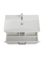 Тумба с раковиной BelBagno Due 80 ручки матовый темный никель, bianco lucido