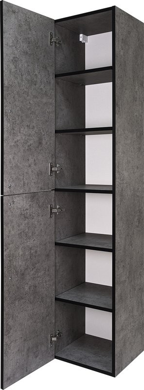 Шкаф пенал для ванной Brevita Rock L, бетон темно-серый