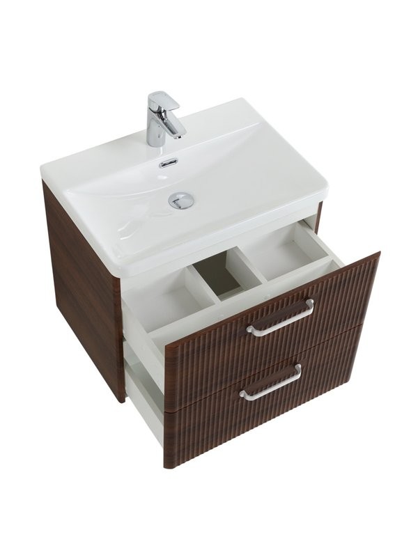 Тумба с раковиной BelBagno Due 50 ручки белые, noce