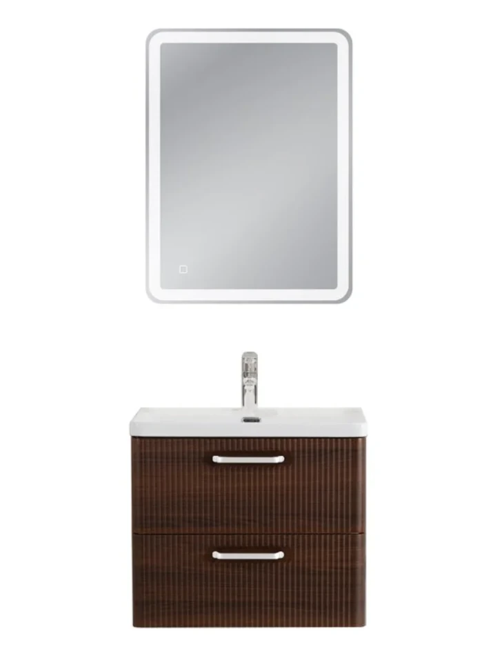 Тумба с раковиной BelBagno Due 50 ручки белые, noce