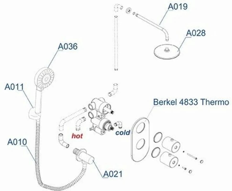 Душевой комплект Wasserkraft A16028 Thermo