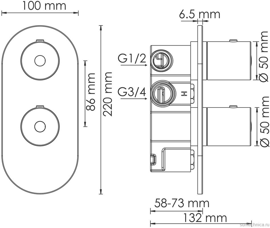 Душевой комплект Wasserkraft A15030 Thermo