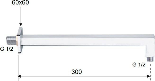 Кронштейн для верхнего душа Remer 348S30 30 см