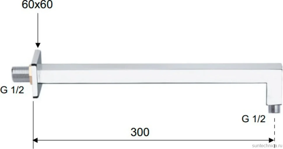 Кронштейн для верхнего душа Remer 348S30 30 см