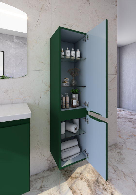 Шкаф-пенал для ванной Caprigo Forte 35 R бутылочное стекло