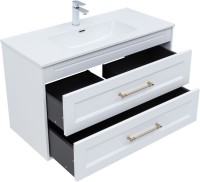 Тумба под раковину без столешницы Aquanet Бостон new 100 белый сатин, ручки золото