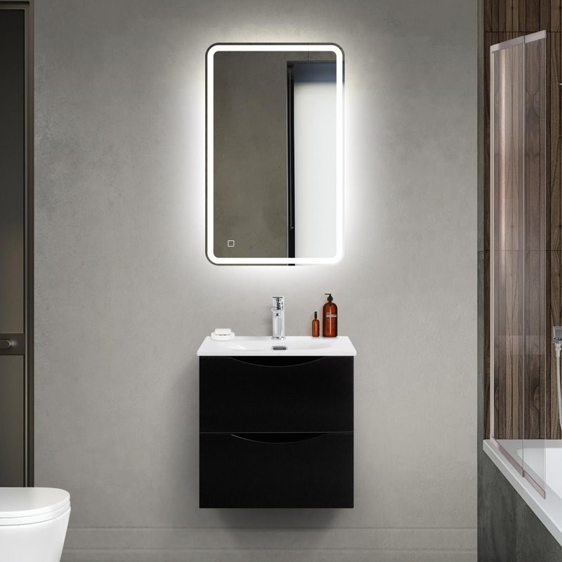 Тумба под раковину BelBagno Marino-cer-mini 50 подвесная, nero lucido
