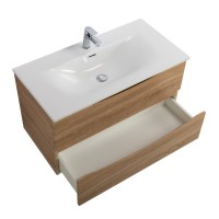 Тумба с раковиной BelBagno Marino-cer-n 90 подвесная, rovere bianco