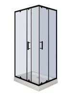 Душевой уголок Parly QZ71B N 100х70 см, с поддоном, профиль матовый черный, стекло прозрачное