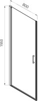 Душевая дверь в нишу Vincea Alpha VDP-3AL800CLB 80 см, стекло прозрачное, черный